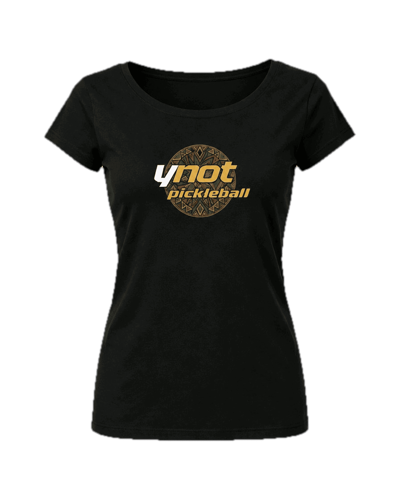 The Ynot Ladies' Tee in Crest · Black
